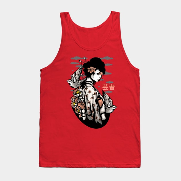 Geisha is an artist of the floating world. She dances, she sings. The rest is shadows, the rest is secret. Tank Top by Your_wardrobe